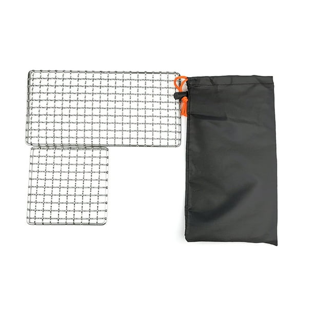 2 Packs BBQ Grill Mesh Mat Outdoor Camping Pot Rack Simple Firewood Grill